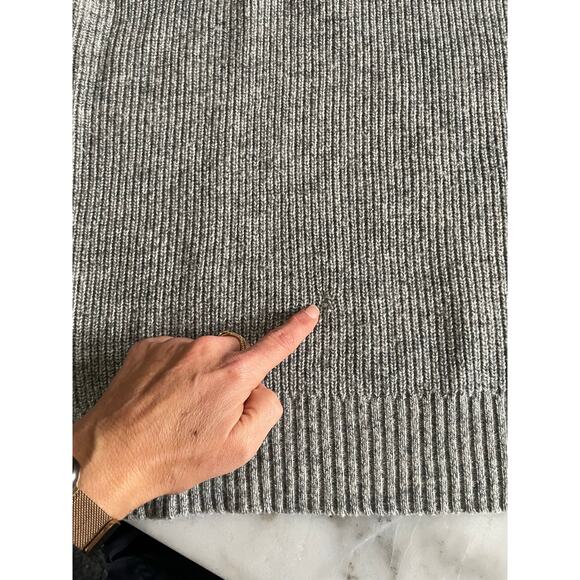 Schott Bros Men’s Quarter Zip Sweater Medium Light Gray Wool Nylon - Picture 9 of 10